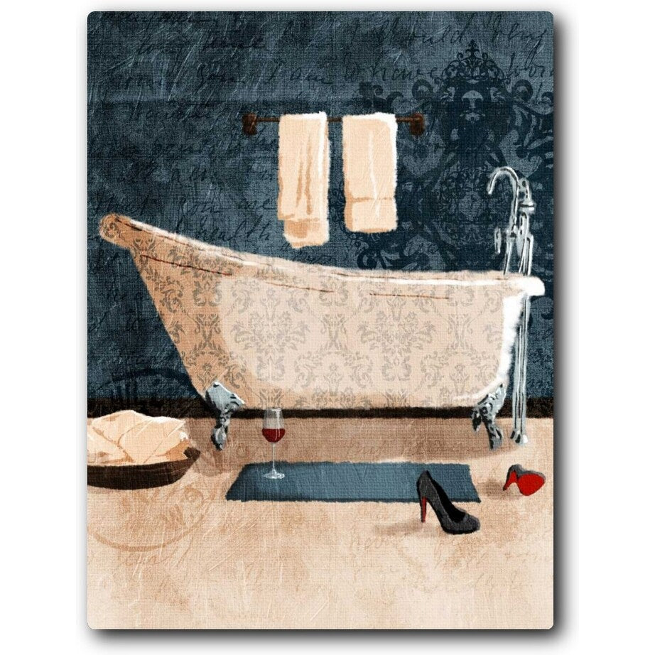 Bath And Wine 16x20 Gallery Wrapped Stretched Canvas
