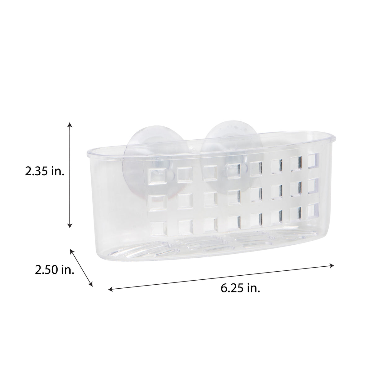Bath Bliss Compact Suction Bath Basket - 6.25x2.5x2.325