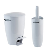 Bath Bliss Contour Waste Bin and Toilet Brush Set, White