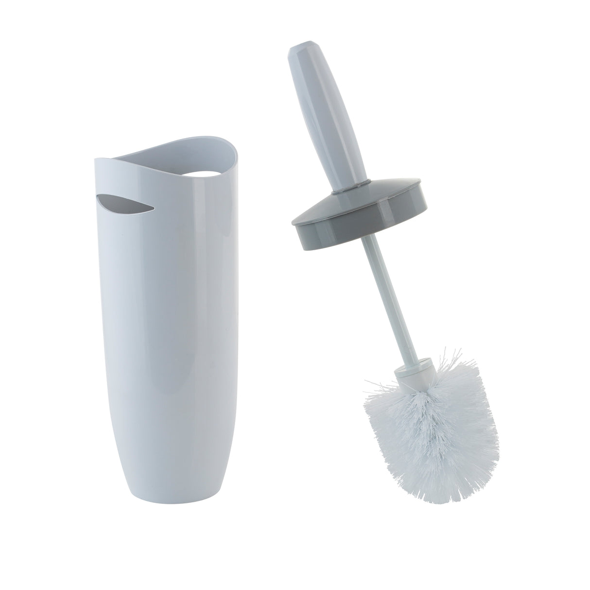 Bath Bliss Contour Waste Bin and Toilet Brush Set, White