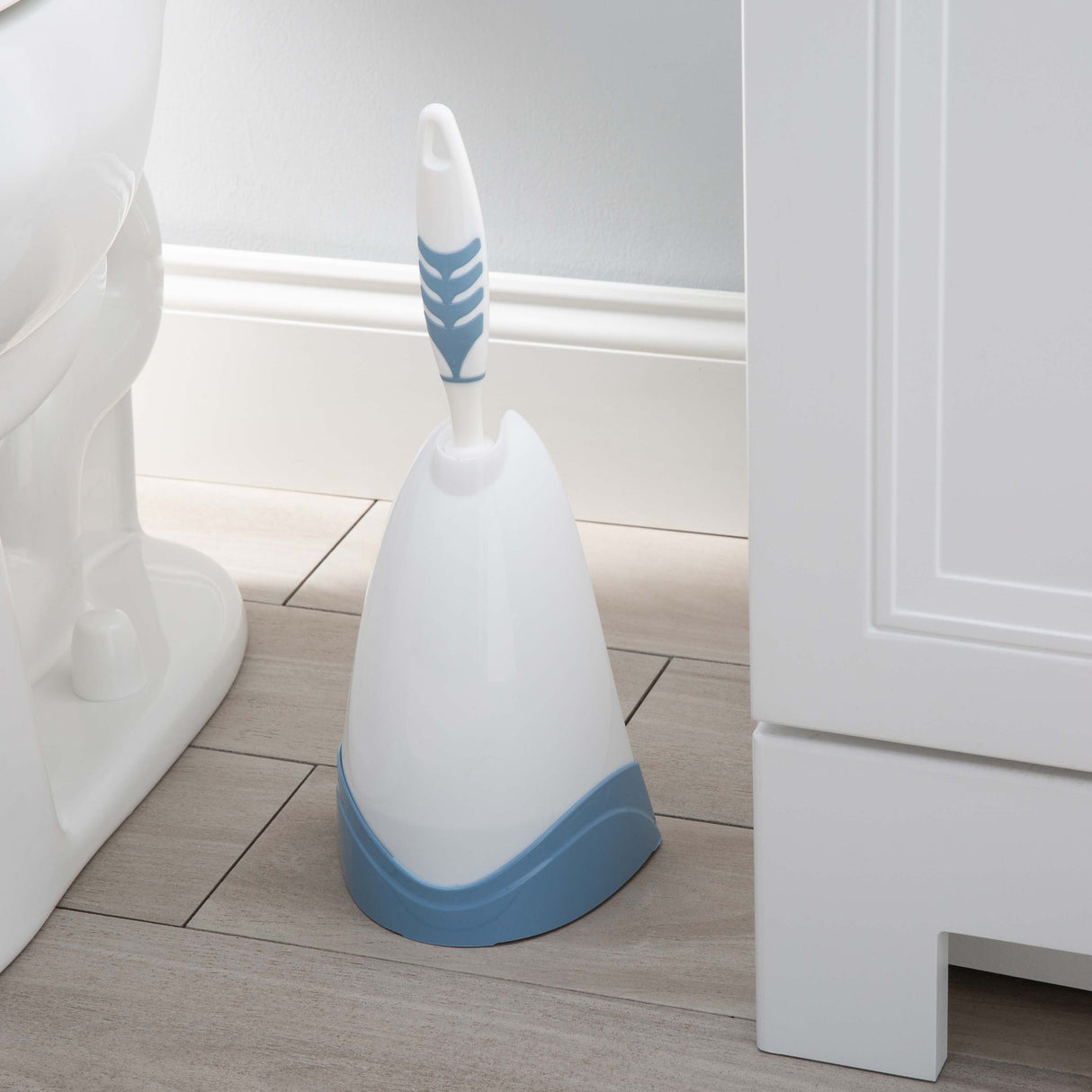 Bath Bliss Toilet Brush with Rim Scrubber - 5.83" x 5.12"x 14.17"