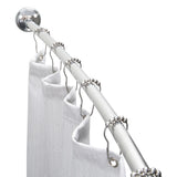 Bath Bliss Wall Mountable Curved Adjustable Shower Rod in Aluminum - Chrome
