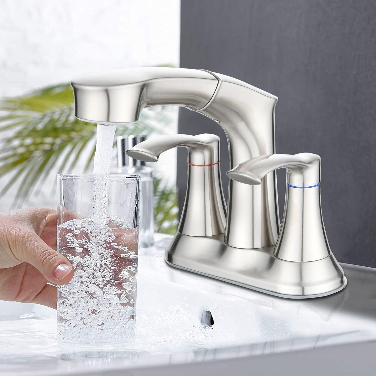 Bathlet 2-Handle Bathroom Sink Faucet with Pull Out Sprayer