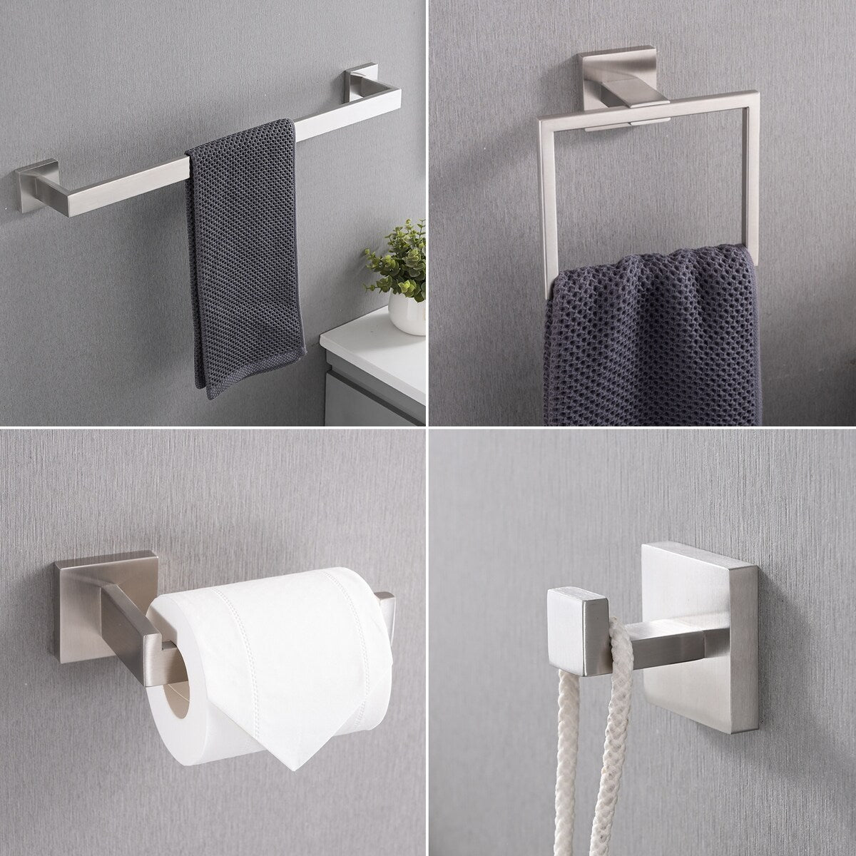 Bathlet 5-Piece Bath Hardware Set in Stainless Steel