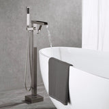 BATHLET Single Handle Floor Mounted Freestanding Tub Filler with Handshower