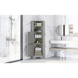 Bathroom Corner Cabinet with Doors and Adjustable Shelves