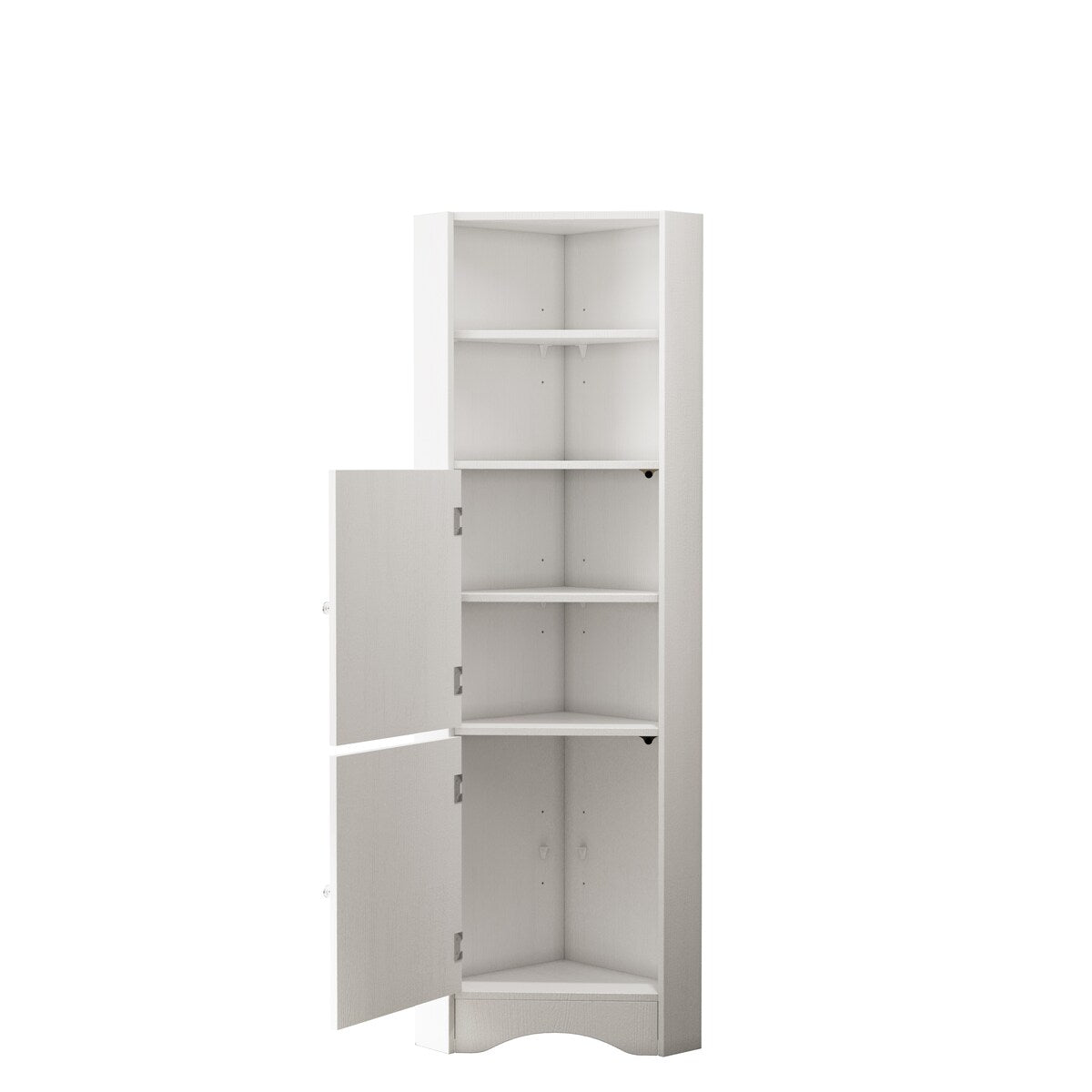 Bathroom Corner Cabinet with Doors and Adjustable Shelves