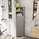 Bathroom Corner Cabinet with Doors and Adjustable Shelves