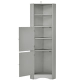 Bathroom Corner Cabinet with Doors and Adjustable Shelves