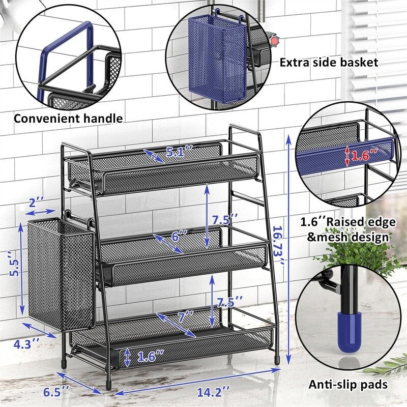 Bathroom Countertop Organizer Shelf - 7"D x 14.2"W x 16.73"H