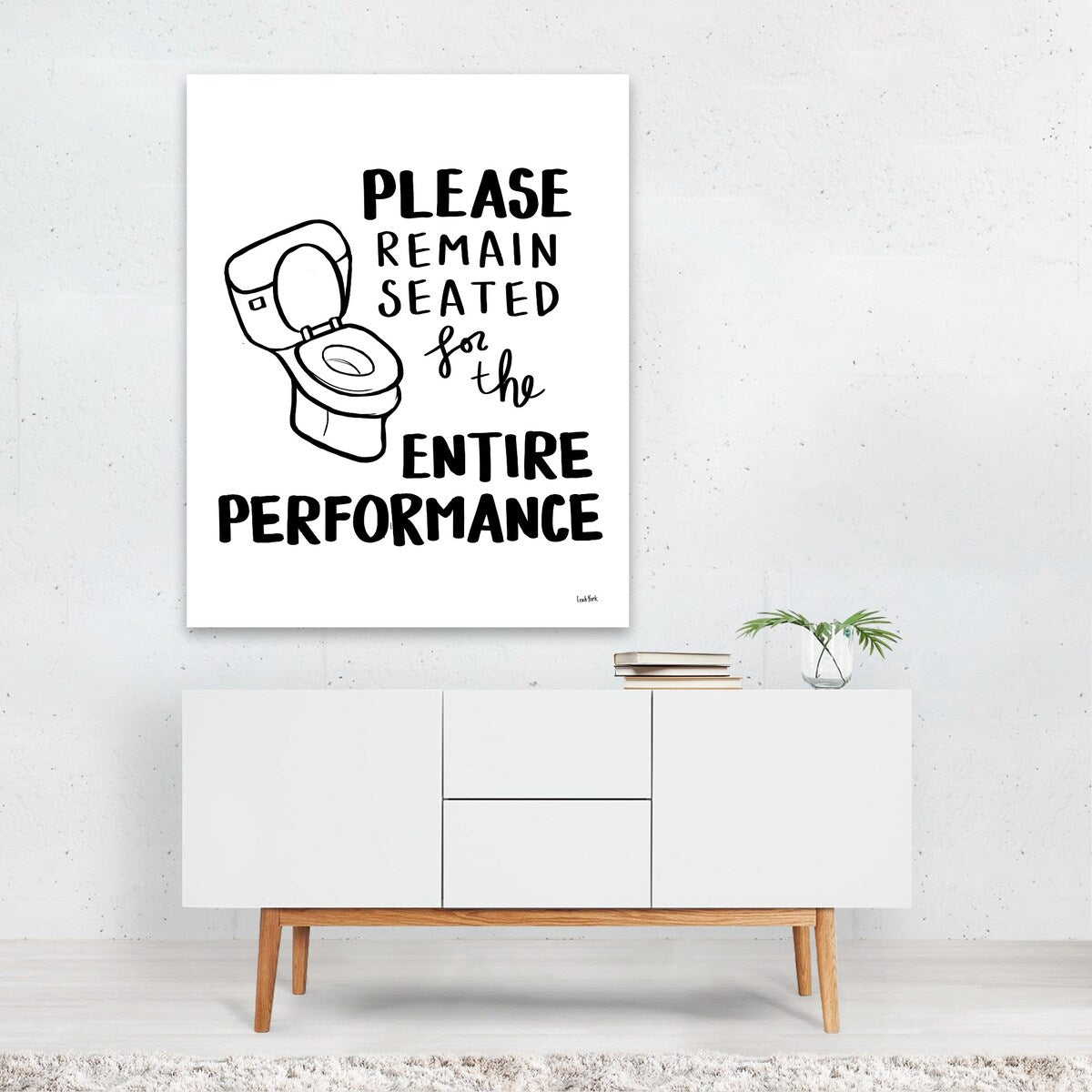 Bathroom Etiquette III Typography Black White Art Print/Poster