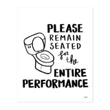 Bathroom Etiquette III Typography Black White Art Print/Poster