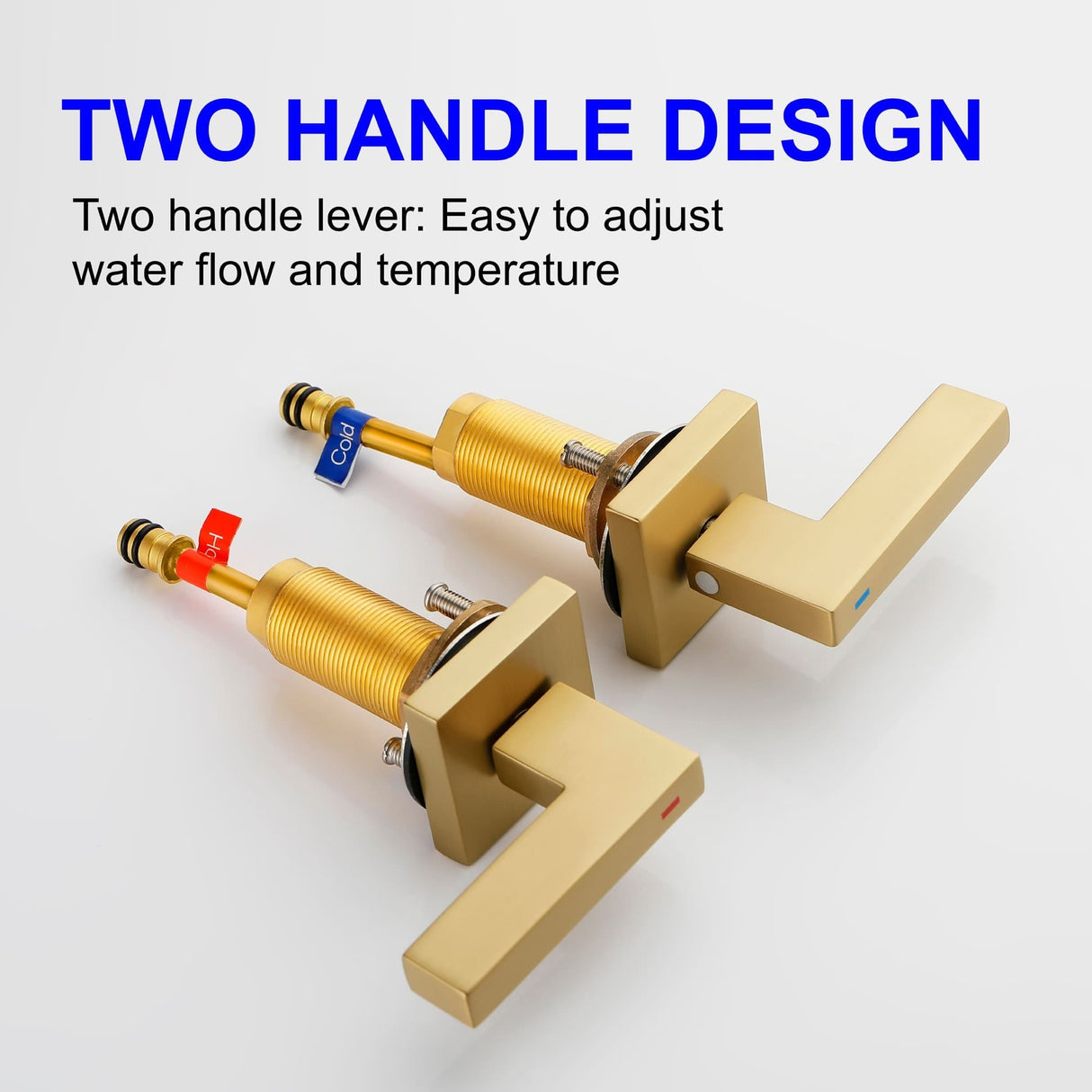 8 Inch Bathroom Faucet 3 Holes Two Handles Modern Luxury Widespread Bathroom Sink Faucet Tap with Water Supply Lines