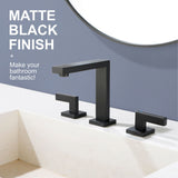 8 Inch Bathroom Faucet 3 Holes Two Handles Modern Luxury Widespread Bathroom Sink Faucet Tap with Water Supply Lines