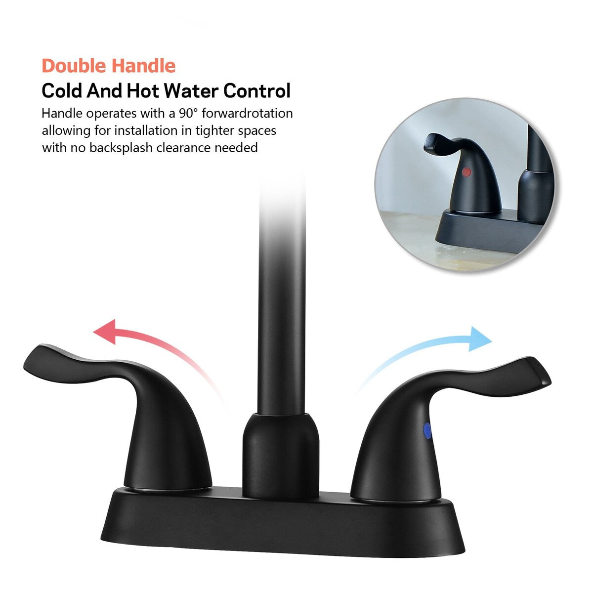 Bathroom Faucet Modern Commercial Two Handle Black Vessel Sink Faucet,Bathroom Vanity Sink Faucets