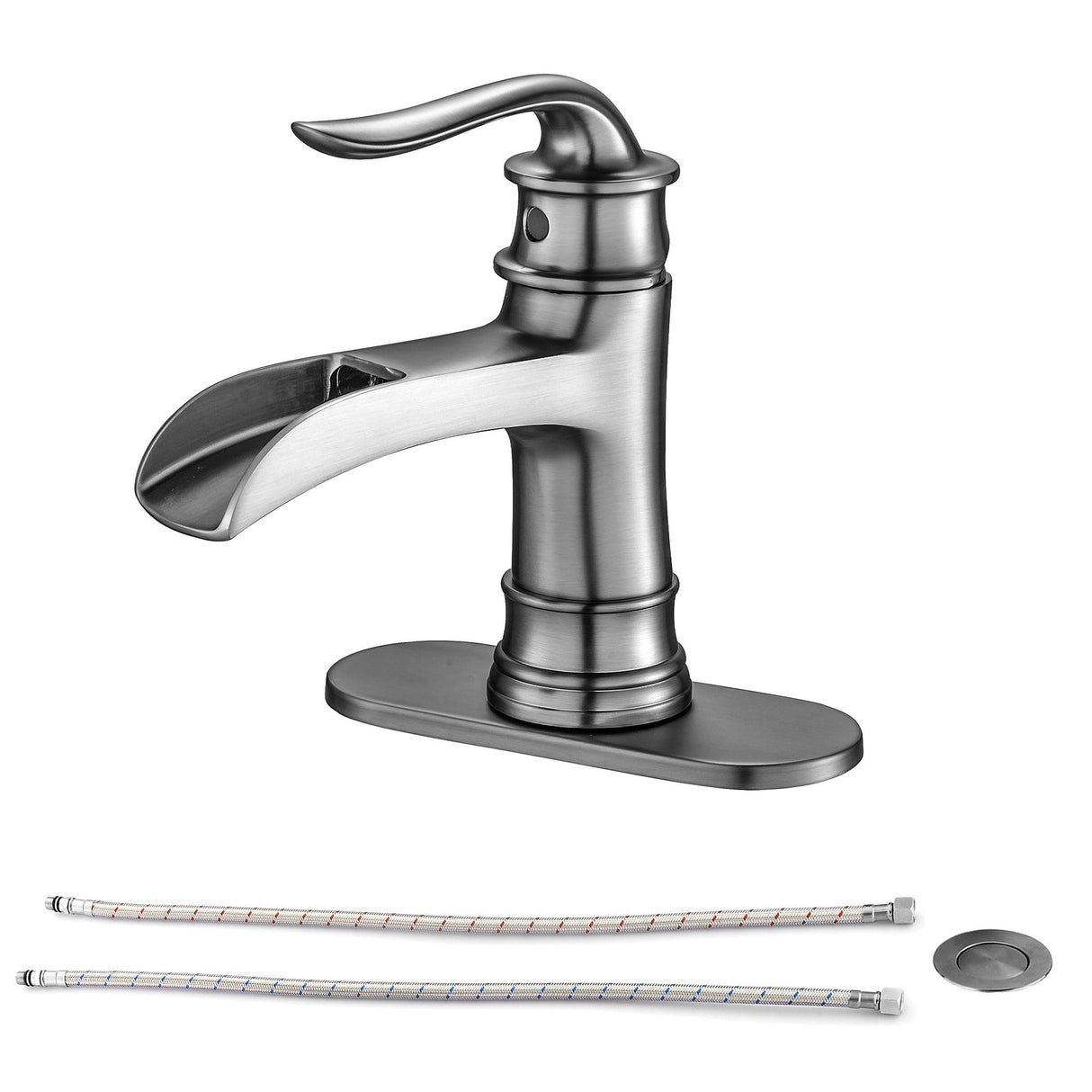 Bathroom Faucet Waterfall Single Handle Vessel Sink Faucet Deck Mount Vanity Faucets