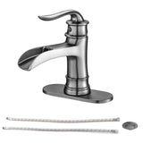 Bathroom Faucet Waterfall Single Handle Vessel Sink Faucet Deck Mount Vanity Faucets