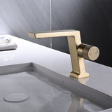 Luxury 5.6''H Bathroom Sink Faucet Single Hole in Black/Gold