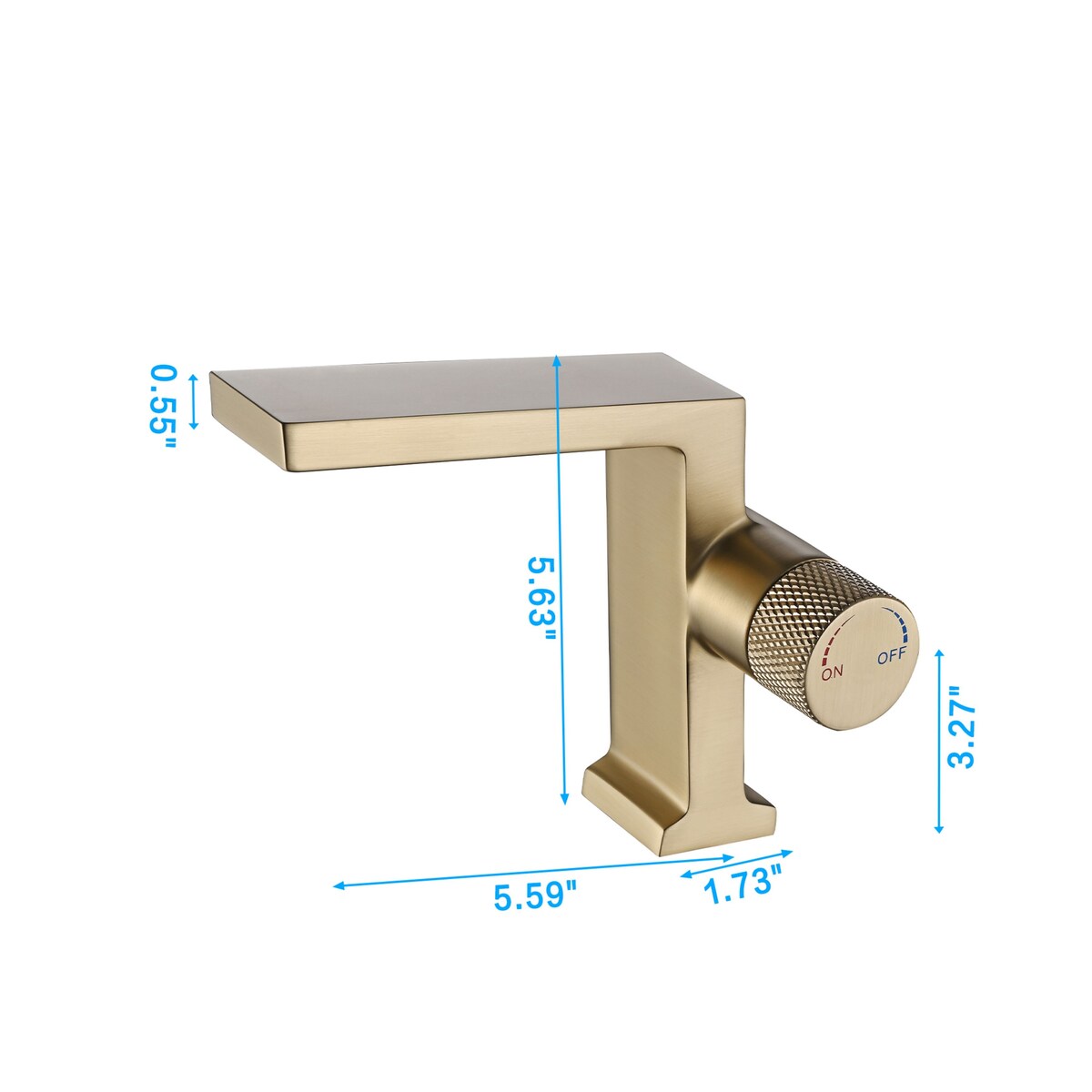 Luxury 5.6''H Bathroom Sink Faucet Single Hole in Black/Gold