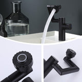 360-degree Swivel 4-way Bathroom Sink Faucet Single Hole with Handle in Matte Black