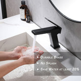 Single Handle Bathroom Sink Faucet 1-Hole Solid Brass in Black/Gold
