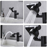 360-degree Swivel 4-way Bathroom Sink Faucet Single Hole with Handle in Matte Black