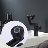360-degree Swivel 4-way Bathroom Sink Faucet Single Hole with Handle in Matte Black