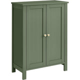 Bathroom Floor Storage Cabinet, 2 Adjustable Shelves, Green