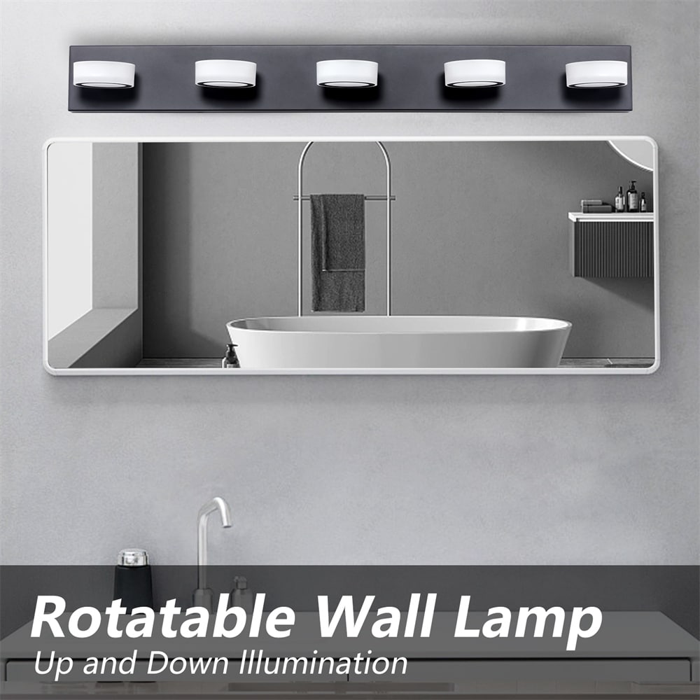 Bathroom LED 5-Light Vanity Lights with Dimmable and Rotatable - N/A