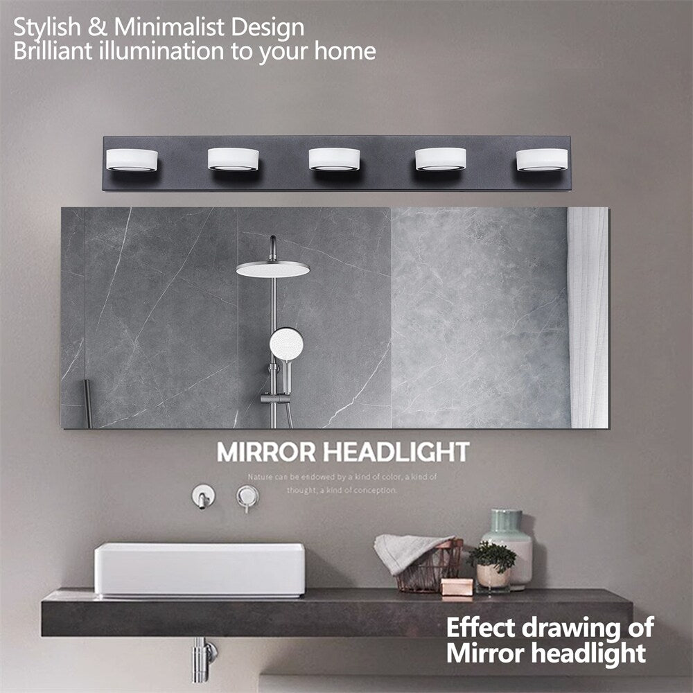 Bathroom LED 5-Light Vanity Lights with Dimmable and Rotatable - N/A