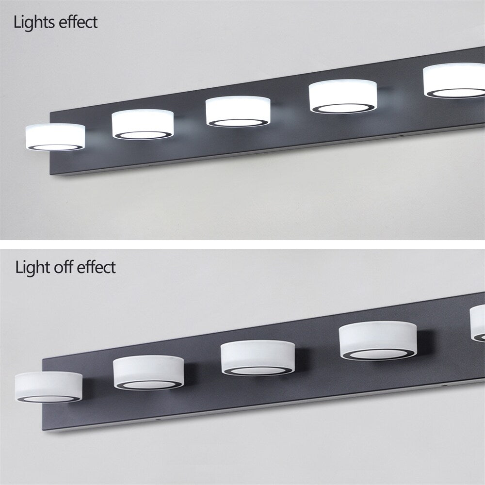 Bathroom LED 5-Light Vanity Lights with Dimmable and Rotatable - N/A