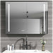 Bathroom Medicine Cabinet with Mirror - Metallic Grey Bathroom Mirror - Almond - Medium