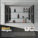 Bathroom Medicine Cabinet with Mirror - Metallic Grey Bathroom Mirror - Almond - Medium