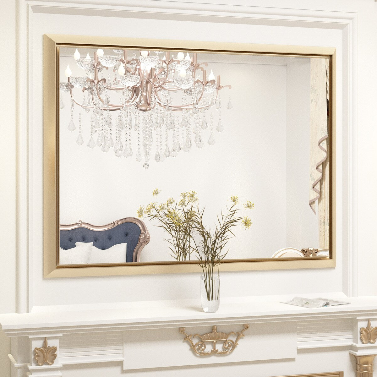 Bathroom Mirrors Wall Mounted Rectangle Vanity Cosmetic Makeup Mirror