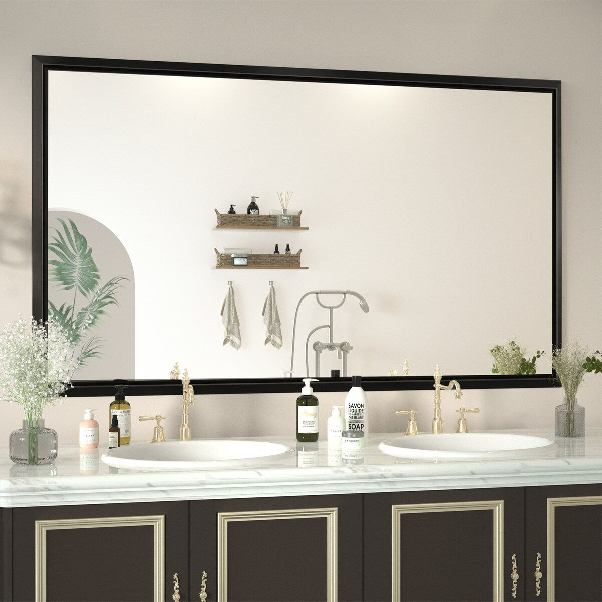 Bathroom Mirrors Wall Mounted Rectangle Vanity Cosmetic Makeup Mirror