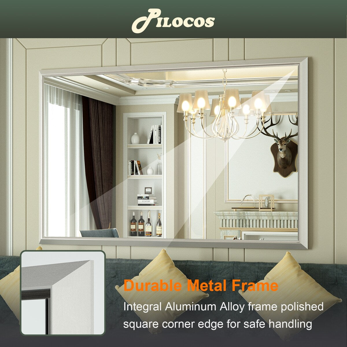 Bathroom Mirrors Wall Mounted Rectangle Vanity Cosmetic Makeup Mirror