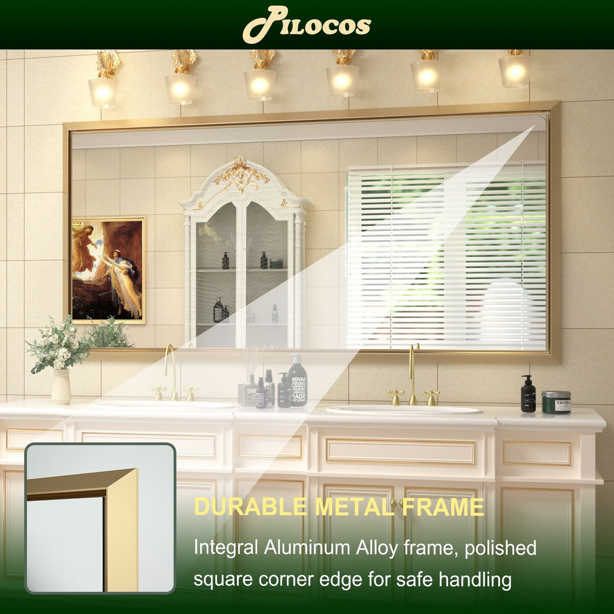 Bathroom Mirrors Wall Mounted Rectangle Vanity Cosmetic Makeup Mirror