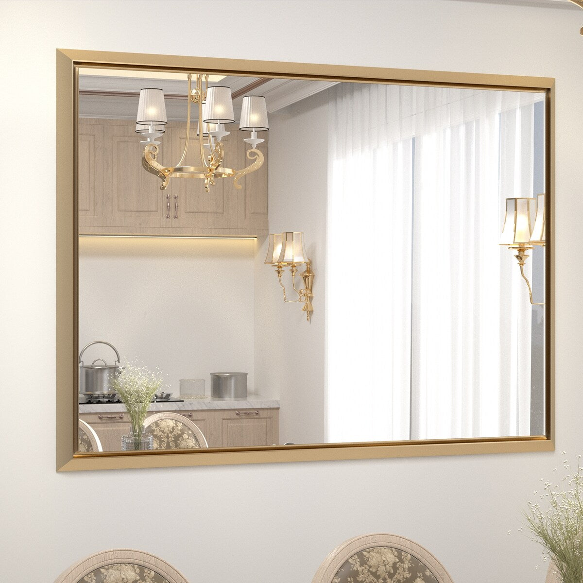Bathroom Mirrors Wall Mounted Rectangle Vanity Cosmetic Makeup Mirror