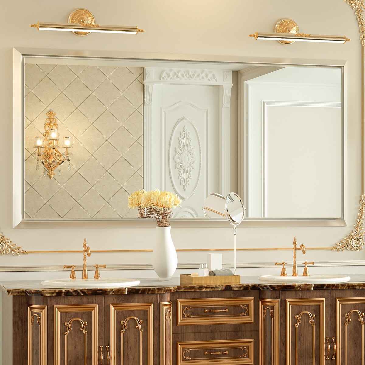 Bathroom Mirrors Wall Mounted Rectangle Vanity Cosmetic Makeup Mirror