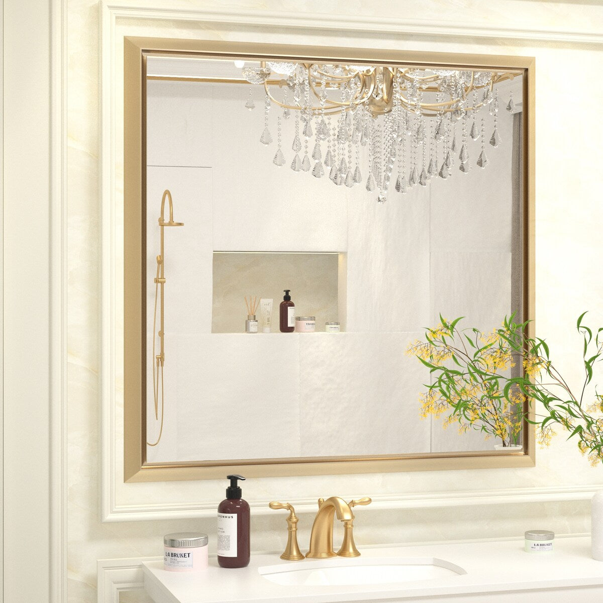 Bathroom Mirrors Wall Mounted Rectangle Vanity Cosmetic Makeup Mirror