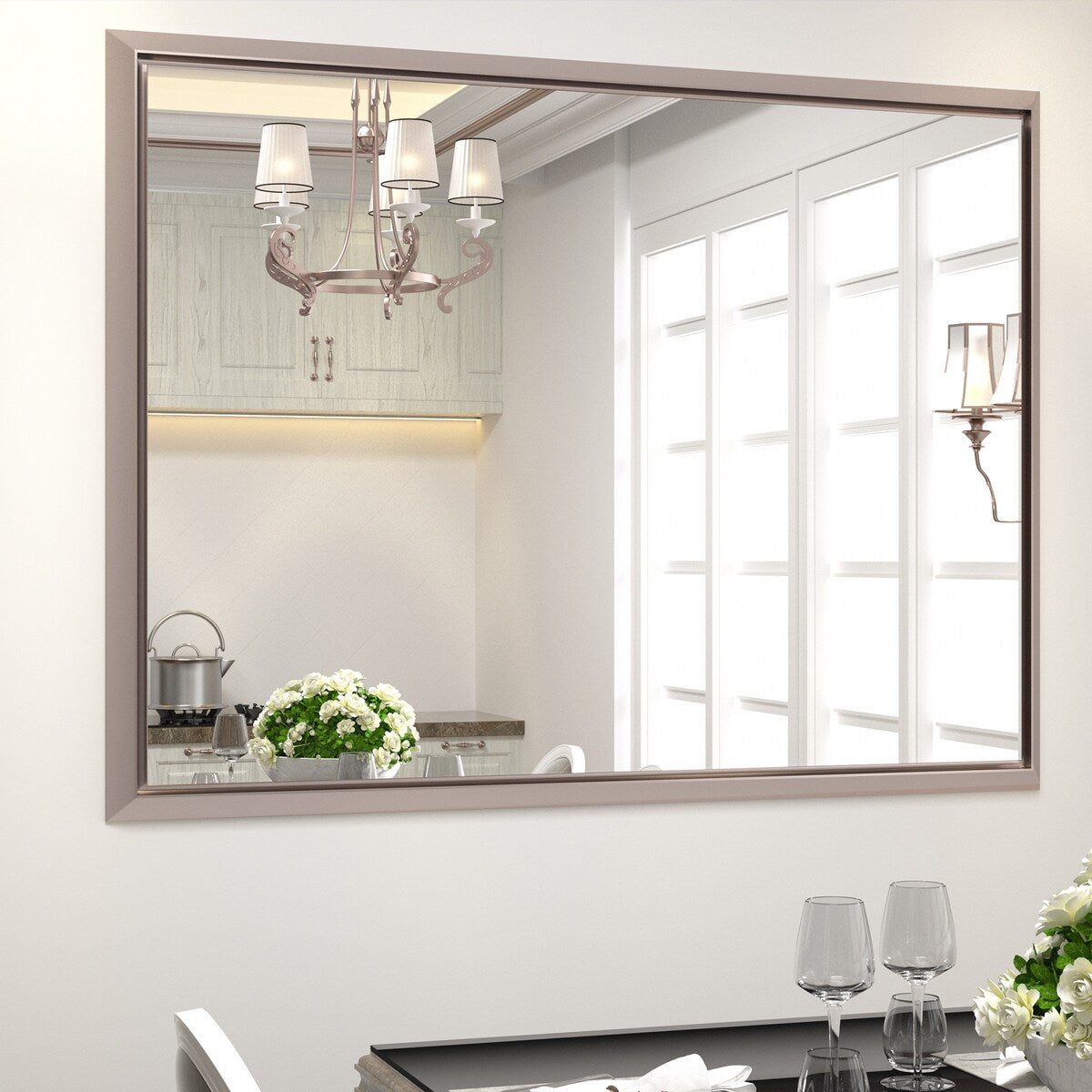 Bathroom Mirrors Wall Mounted Rectangle Vanity Cosmetic Makeup Mirror