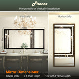 Bathroom Mirrors Wall Mounted Rectangle Vanity Cosmetic Makeup Mirror