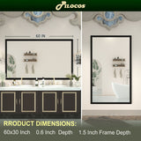 Bathroom Mirrors Wall Mounted Rectangle Vanity Cosmetic Makeup Mirror