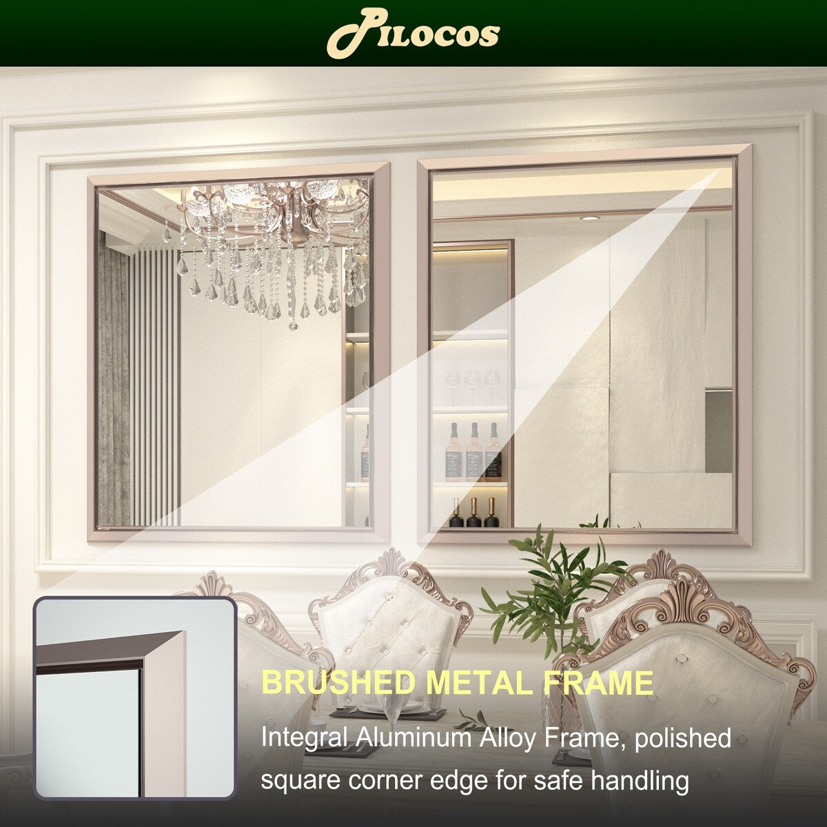 Bathroom Mirrors Wall Mounted Rectangle Vanity Cosmetic Makeup Mirror