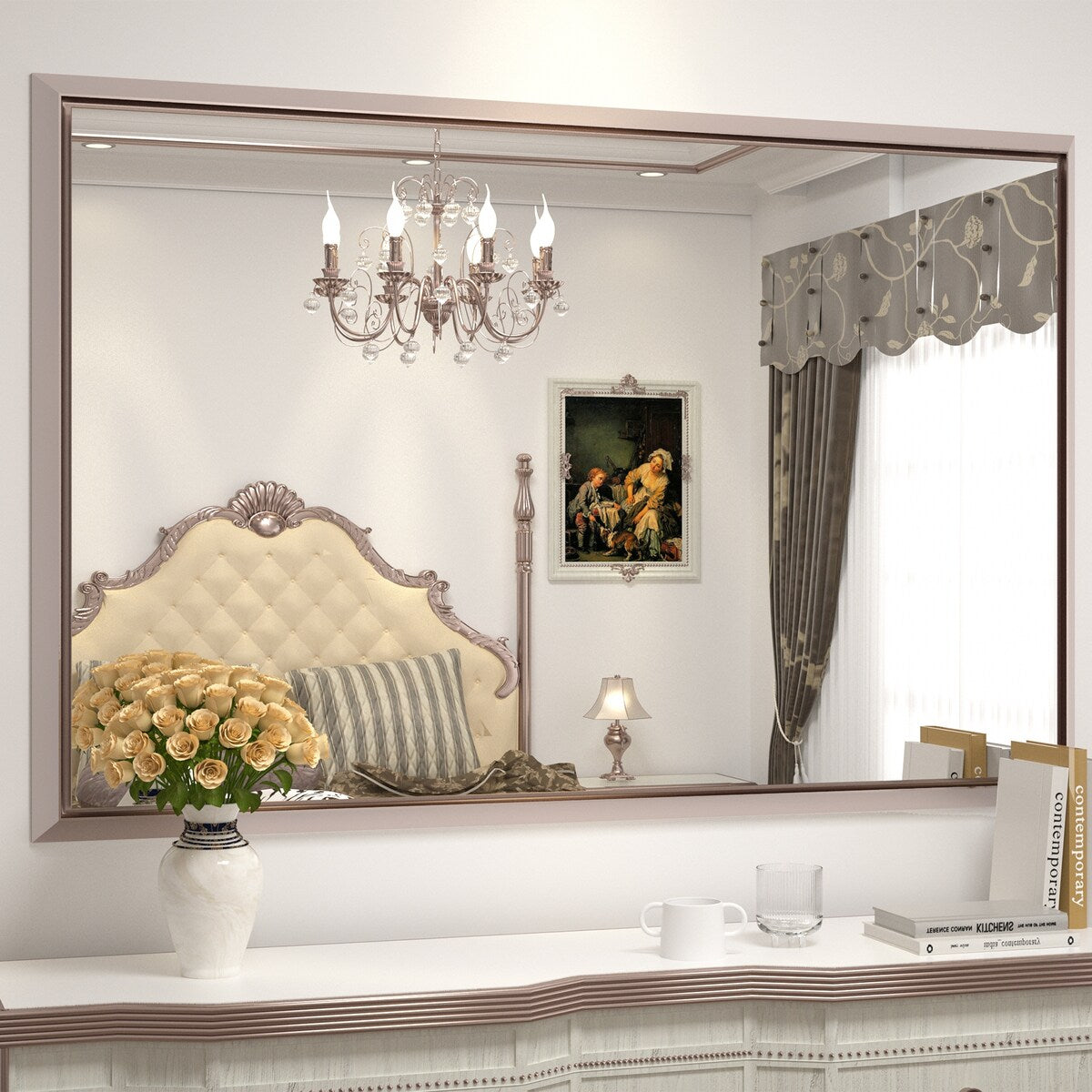 Bathroom Mirrors Wall Mounted Rectangle Vanity Cosmetic Makeup Mirror