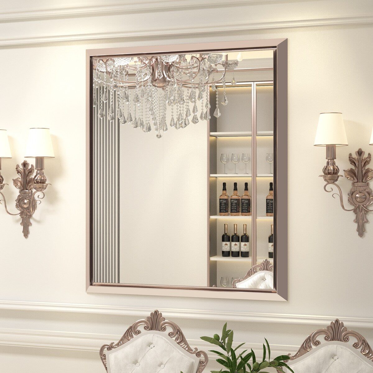 Bathroom Mirrors Wall Mounted Rectangle Vanity Cosmetic Makeup Mirror