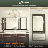 Bathroom Mirrors Wall Mounted Rectangle Vanity Cosmetic Makeup Mirror