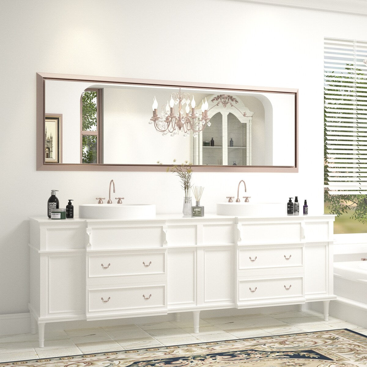 Bathroom Mirrors Wall Mounted Rectangle Vanity Cosmetic Makeup Mirror