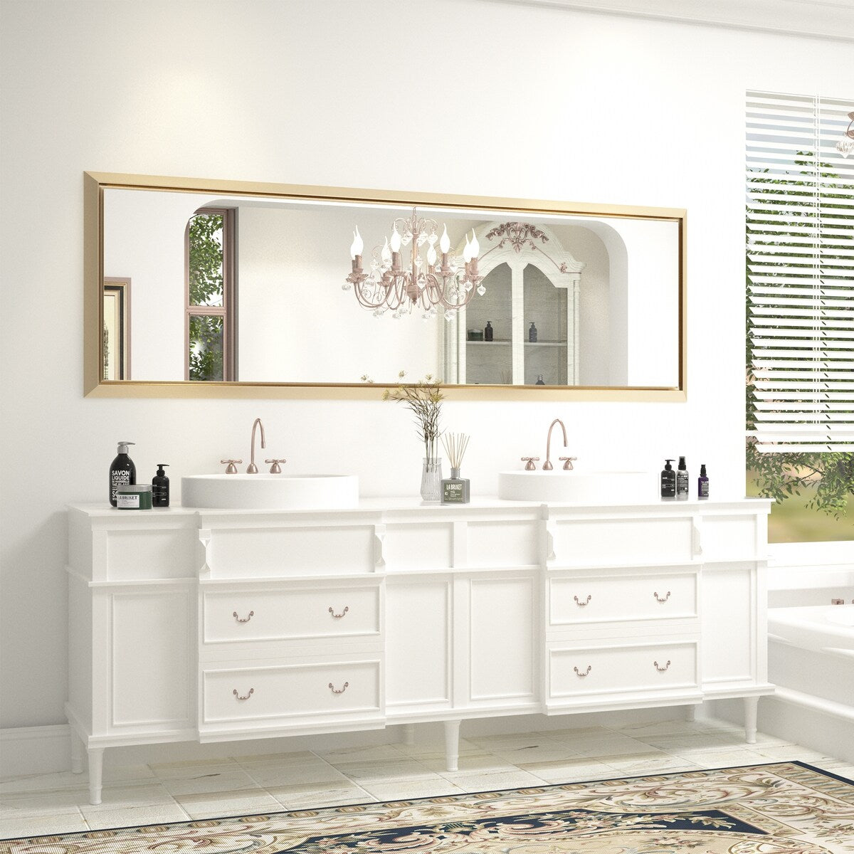 Bathroom Mirrors Wall Mounted Rectangle Vanity Cosmetic Makeup Mirror