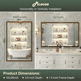 Bathroom Mirrors Wall Mounted Rectangle Vanity Cosmetic Makeup Mirror